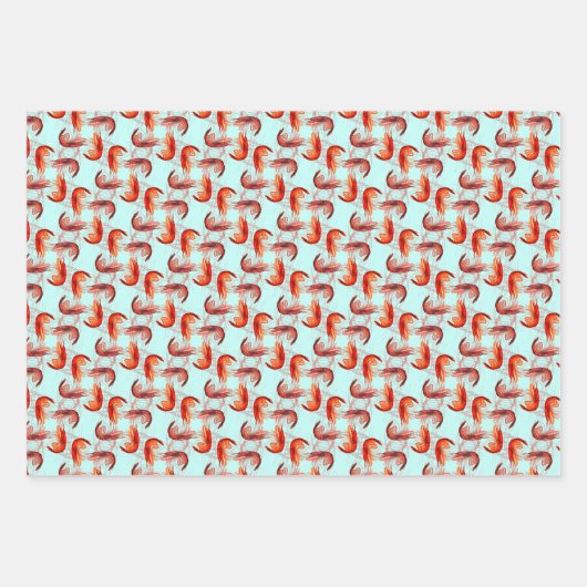 Garnaal Long Antennae Pattern Inpakpapier Vel (Voorkant 2)