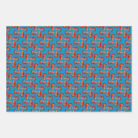 Garnaal Long Antennae Pattern Inpakpapier Vel (Voorkant 2)