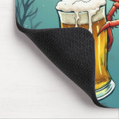Garnaal met een glas bier muismat (Hoek)