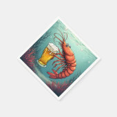 Garnaal met een glas bier servet (Hoek)