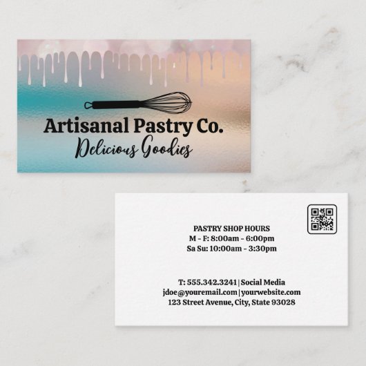 Garnaal | Pastry Icing Drips Visitekaartje (Voorkant / Achterkant)