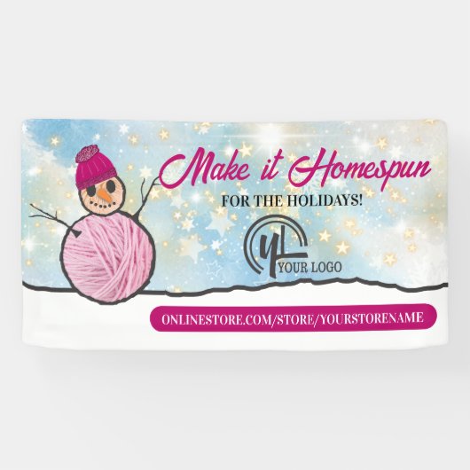 Garnaal-sneeuwbreien met haakhaakjes, show spandoek (Horizontaal)