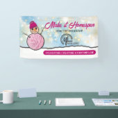 Garnaal-sneeuwbreien met haakhaakjes, show spandoek (Beurs)