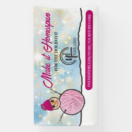 Garnaal-sneeuwbreien met haakhaakjes, show spandoek (Verticaal)