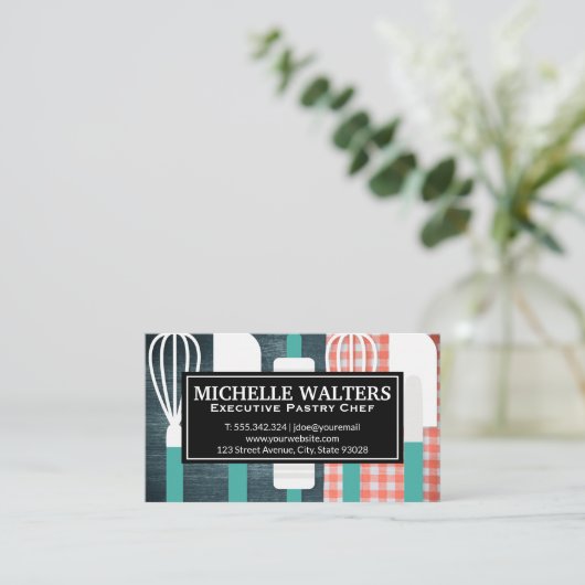 Garnaal Spatel Deegroller | Achtergrond Picknickta Visitekaartje (Staand voorkant)