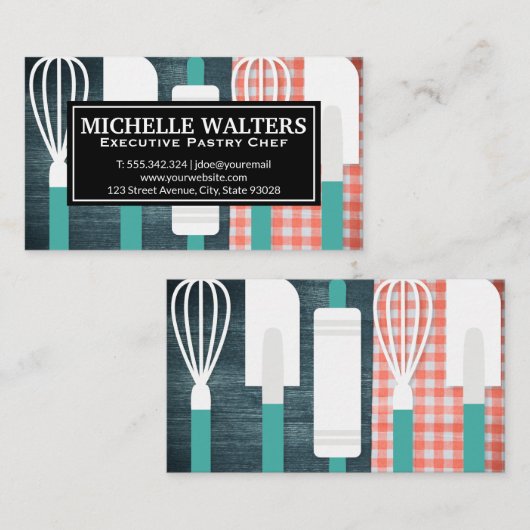 Garnaal Spatel Deegroller | Achtergrond Picknickta Visitekaartje (Voorkant / Achterkant)