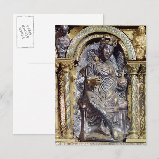 Garnaal van keizer Charlemagne Briefkaart (Voorkant / Achterkant)