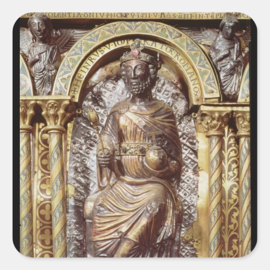 Garnaal van keizer Charlemagne Vierkante Sticker (Voorkant)