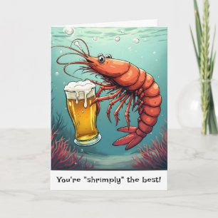 Garnaal verjaardag met een bierglas kaart