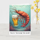 Garnaal verjaardag met een bierglas kaart (Gele Bloem)