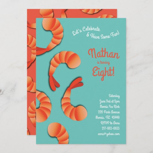 Garnaal voor kinderen van Birthday Kaart (Voorkant / Achterkant)