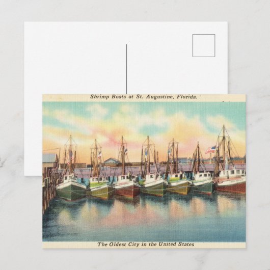  garnaalboats, St. Augustine Florida Briefkaart (Voorkant / Achterkant)
