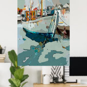 Garnalen, abstract poster (Thuiskantoor)