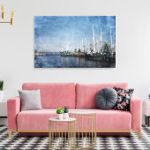 Garnalen boten op Biloxi Back Bay Canvas Afdruk (Insitu (Woonkamer))