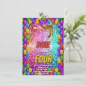 Garnalen Cartoon verjaardagsuitnodiging voor kinde Kaart (Staand voorkant)