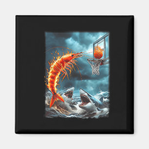 Garnalen die op haaien duiken Funny Ocean Sketll M Magneet
