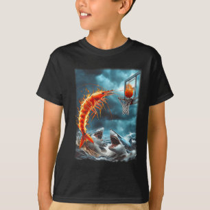 Garnalen Donsen Op Haaien Funny Oceaan Sketll Meme T-shirt