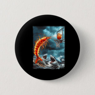 Garnalen Dunkerend Op Haaien Funny Ocean Sketll Me Ronde Button 5,7 Cm