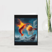 Garnalen Dunking op haai Funny Vissen Meme Kaart (Voorkant)