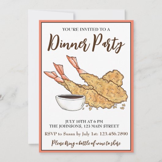 Garnalen Ebi Tempura Japanse keuken Kaart (Voorkant)