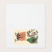 Garnalen en avocado 'Toast het gelukkige paar' kaa Kaart (Buitenkant ongevouwen)