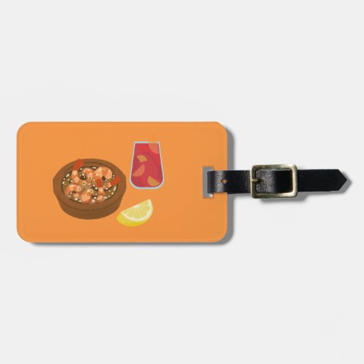 Garnalen en Sangria Bagagelabel (Voorkant horizontaal)
