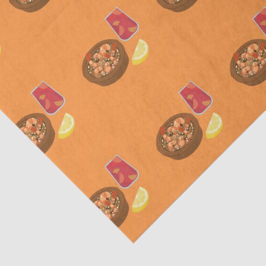 Garnalen en Sangria Tissuepapier (Detail)