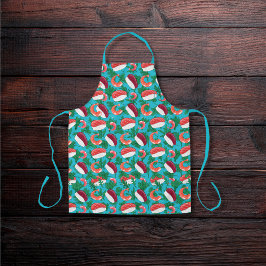 Garnalen en sushi blauw schort