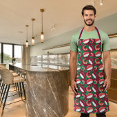 Garnalen en sushi bordeaux rood schort