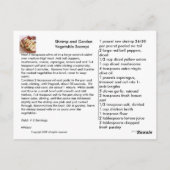 Garnalen en Tuin Groente Scampi Briefkaart (Achterkant)