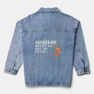 Garnalen gaan nooit uit de stijl garnalen grafisch denim jacket