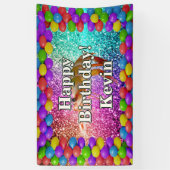 Garnalen Gepersonaliseerde karakter verjaardag ban Spandoek (Verticaal)