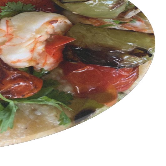 Garnalen & Grits Glas Snijplank (Hoek)