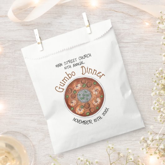 Garnalen Gumbo Stew Louisiana LA New Orleans Food Bedankzakje (Geknipt)