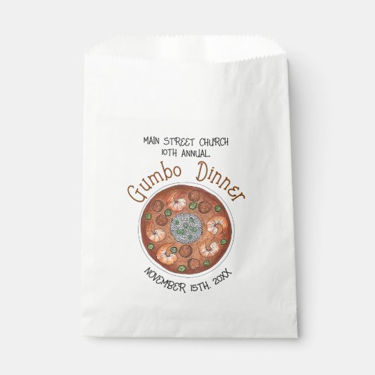 Garnalen Gumbo Stew Louisiana LA New Orleans Food Bedankzakje (Voorkant)