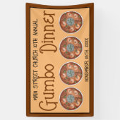 Garnalen Gumbo Stew Louisiana LA New Orleans Food Spandoek (Verticaal)