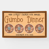 Garnalen Gumbo Stew Louisiana LA New Orleans Food Spandoek (Horizontaal)