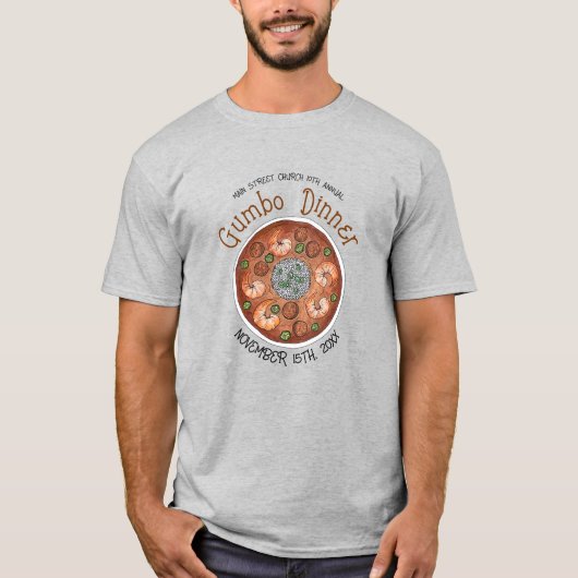 Garnalen Gumbo Stew Louisiana LA New Orleans Food T-shirt (Voorkant)