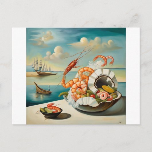 Garnalen kokossalade briefkaart (Voorkant)