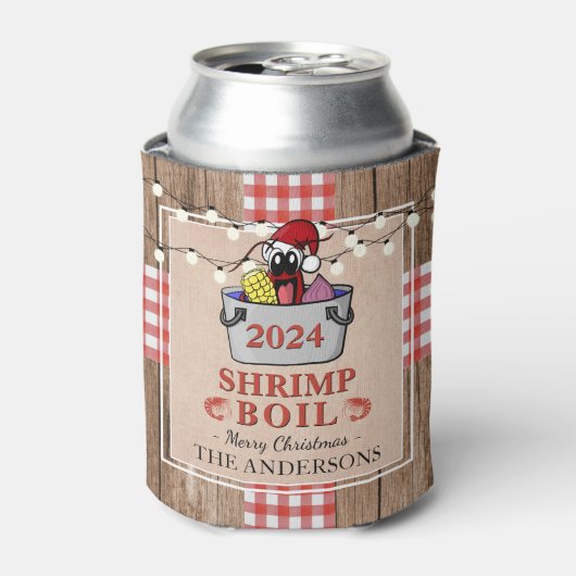 Garnalen Kook Rustieke Vis en Vis Kerstfeest Blikjeskoeler (Blikje Voorkant)