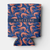 Garnalen Koraal Ocean Bubbles Kustmarine Blauw Blikjeskoeler (Voorkant)