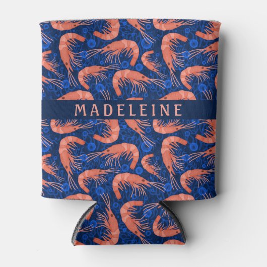 Garnalen Koraal Ocean Bubbles Kustmarine Blauw Blikjeskoeler (Voorkant)