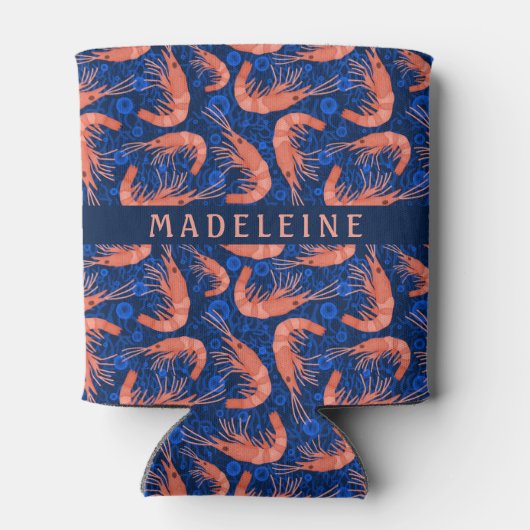 Garnalen Koraal Ocean Bubbles Kustmarine Blauw Blikjeskoeler (Achterkant)