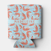 Garnalen Koraal Ocean Bubbles Nautisch Zee Blauw Blikjeskoeler (Achterkant)