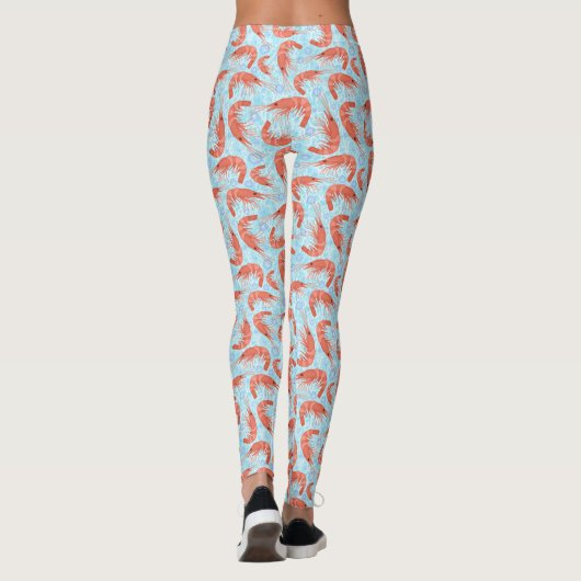 Garnalen Koraal Zee belletjes Nautisch Lt Blauw Leggings (Achterkant)