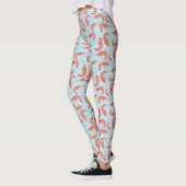 Garnalen Koraal Zee belletjes Nautisch Lt Blauw Leggings (Links)