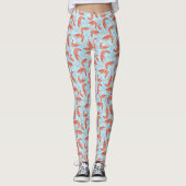 Garnalen Koraal Zee belletjes Nautisch Lt Blauw Leggings (Voorkant)