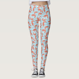 Garnalen Koraal Zee belletjes Nautisch Lt Blauw Leggings