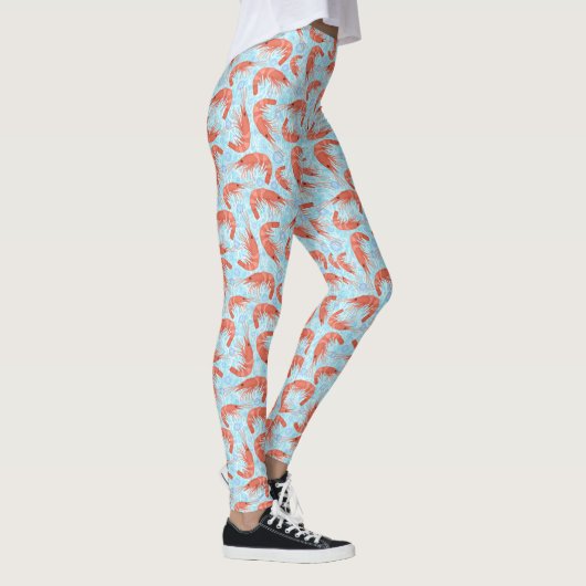 Garnalen Koraal Zee belletjes Nautisch Lt Blauw Leggings (Rechts)