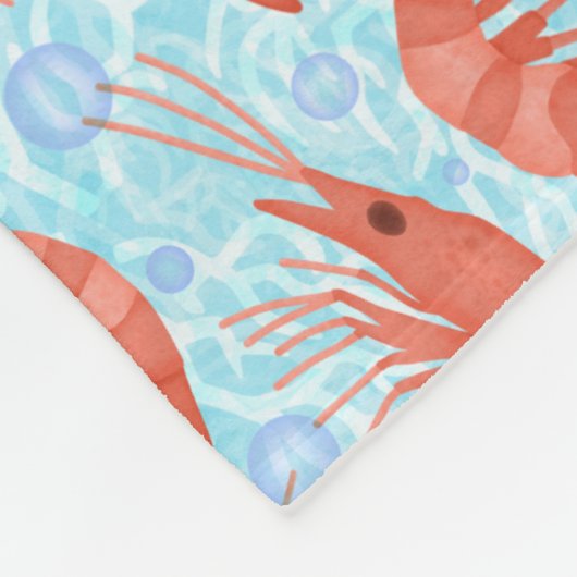 Garnalen Koraalocebels Nautisch Zee V2 Fleece Deken (Hoek)